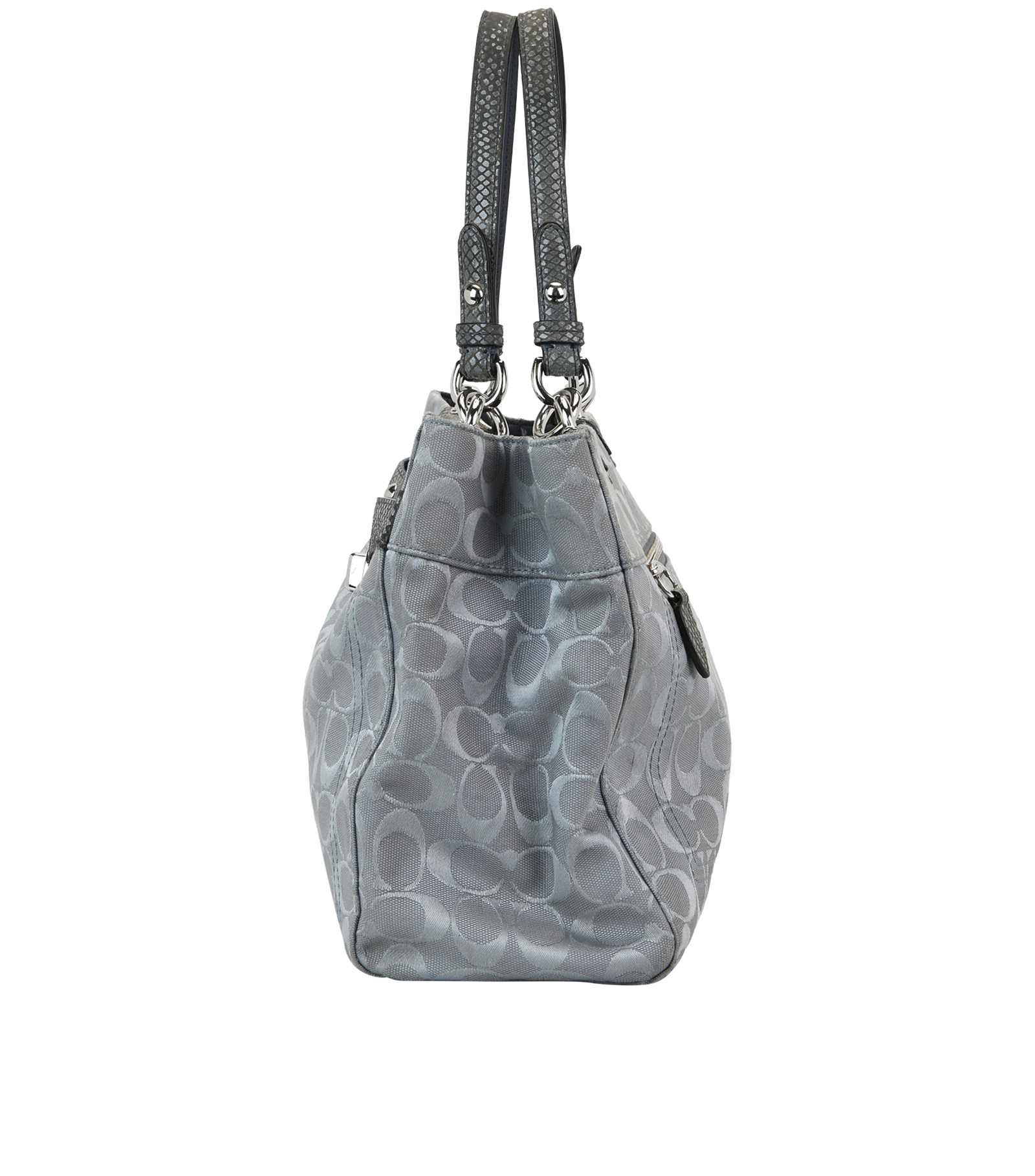 Signature Penelope, &pound;90, Handbags, Grey, Canvas, Bottom view